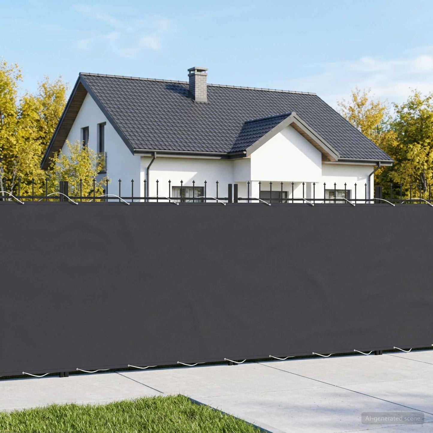 vidaXL Balcony Privacy Screen 1.5 x 15 m Fabric with PU Coated Black