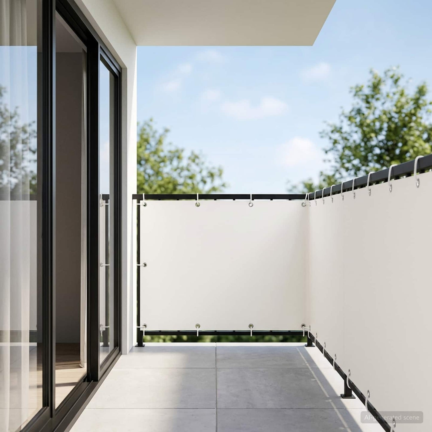 vidaXL Balcony Privacy Screen 1.5 x 25 m Fabric with PU Coated White