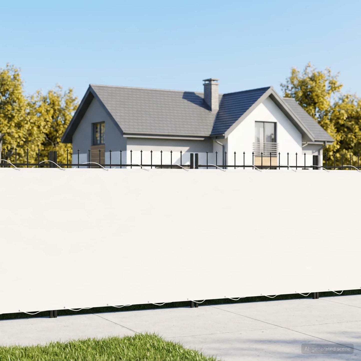 vidaXL Balcony Privacy Screen 1.5 x 25 m Fabric with PU Coated White