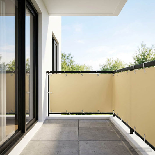 vidaXL Balcony Privacy Screen 1.5 x 25 m Fabric with PU Coated Beige