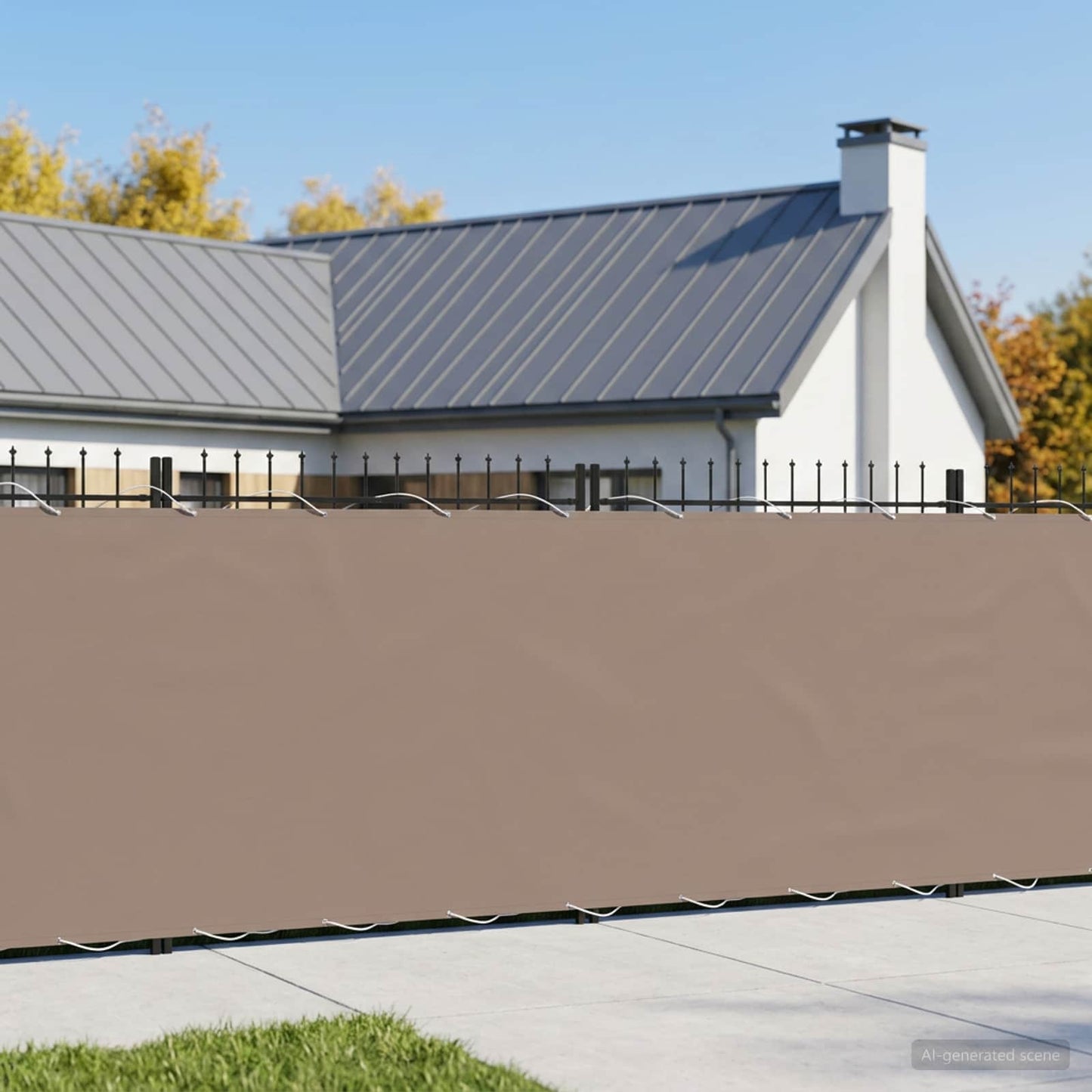 vidaXL Balcony Privacy Screen 1.8 x 15 m Fabric with PU Coated Taupe