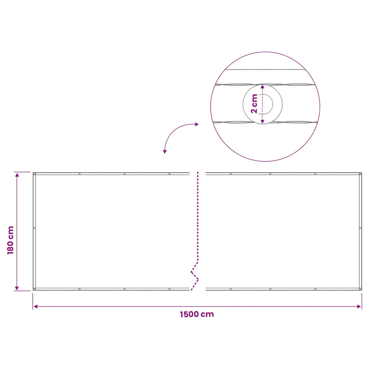 vidaXL Balcony Privacy Screen 1.8 x 15 m Fabric with PU Coated Taupe