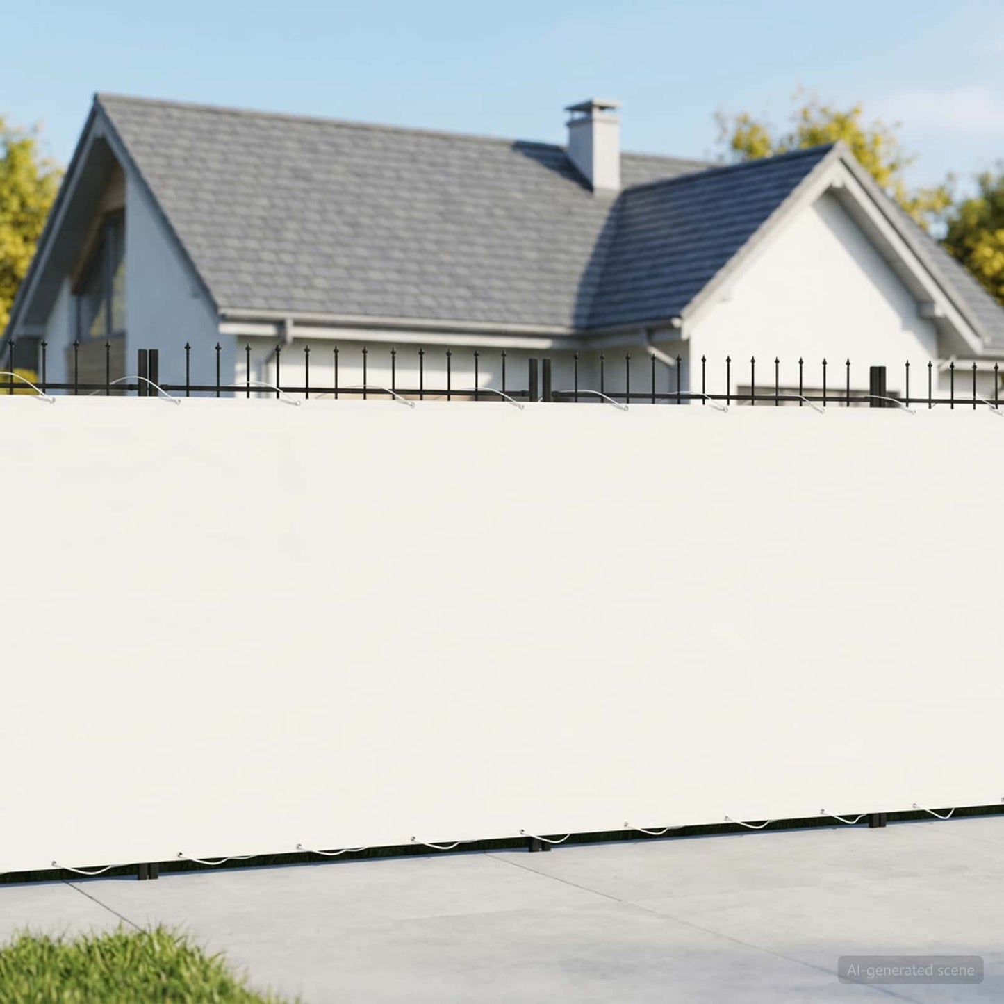 vidaXL Balcony Privacy Screen 1.8 x 25 m Fabric with PU Coated White
