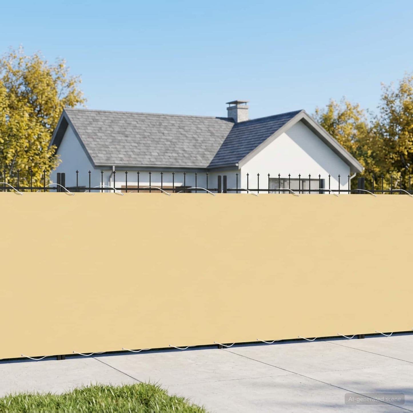 vidaXL Balcony Privacy Screen 1.8 x 25 m Fabric with PU Coated Beige