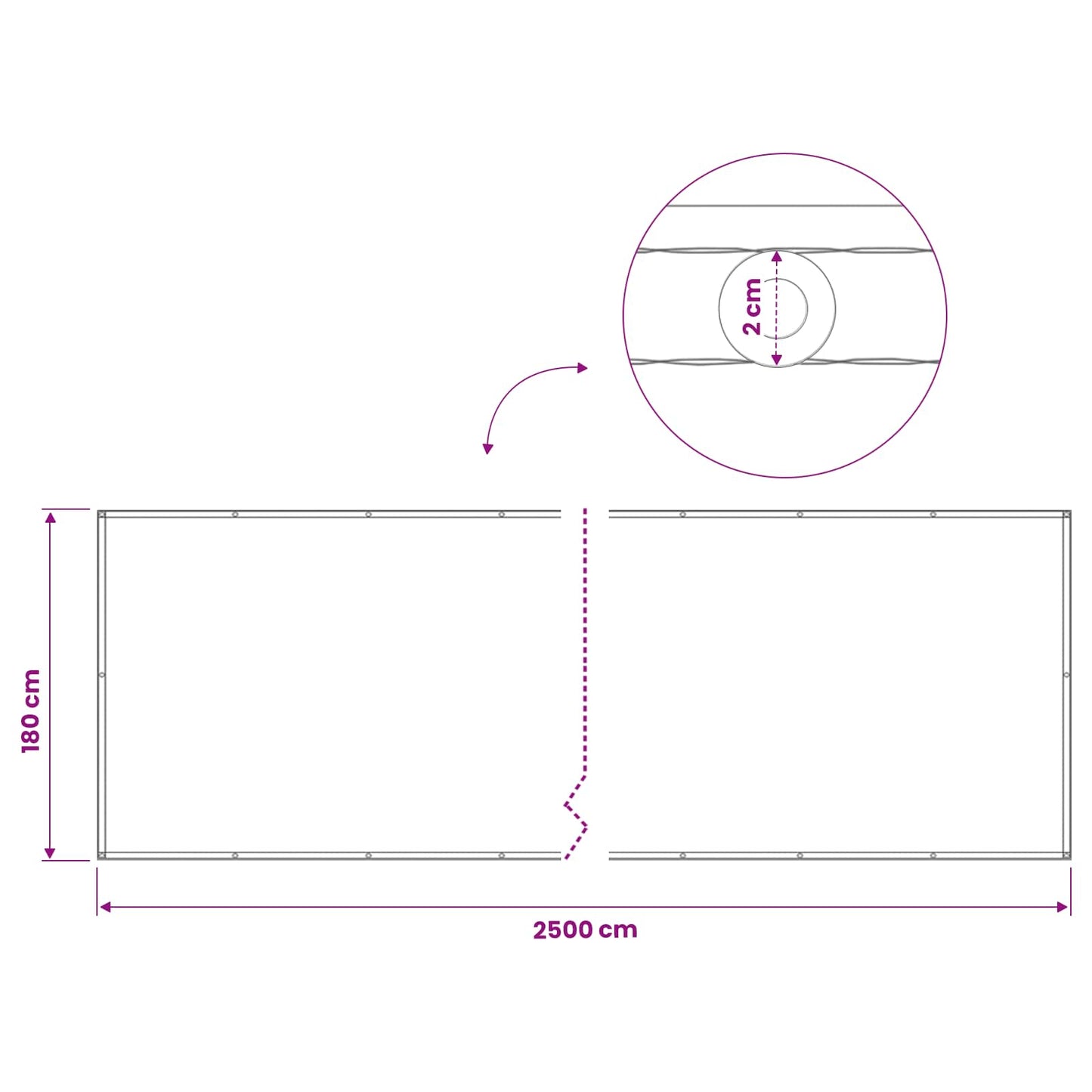 vidaXL Balcony Privacy Screen 1.8 x 25 m Fabric with PU Coated Cream
