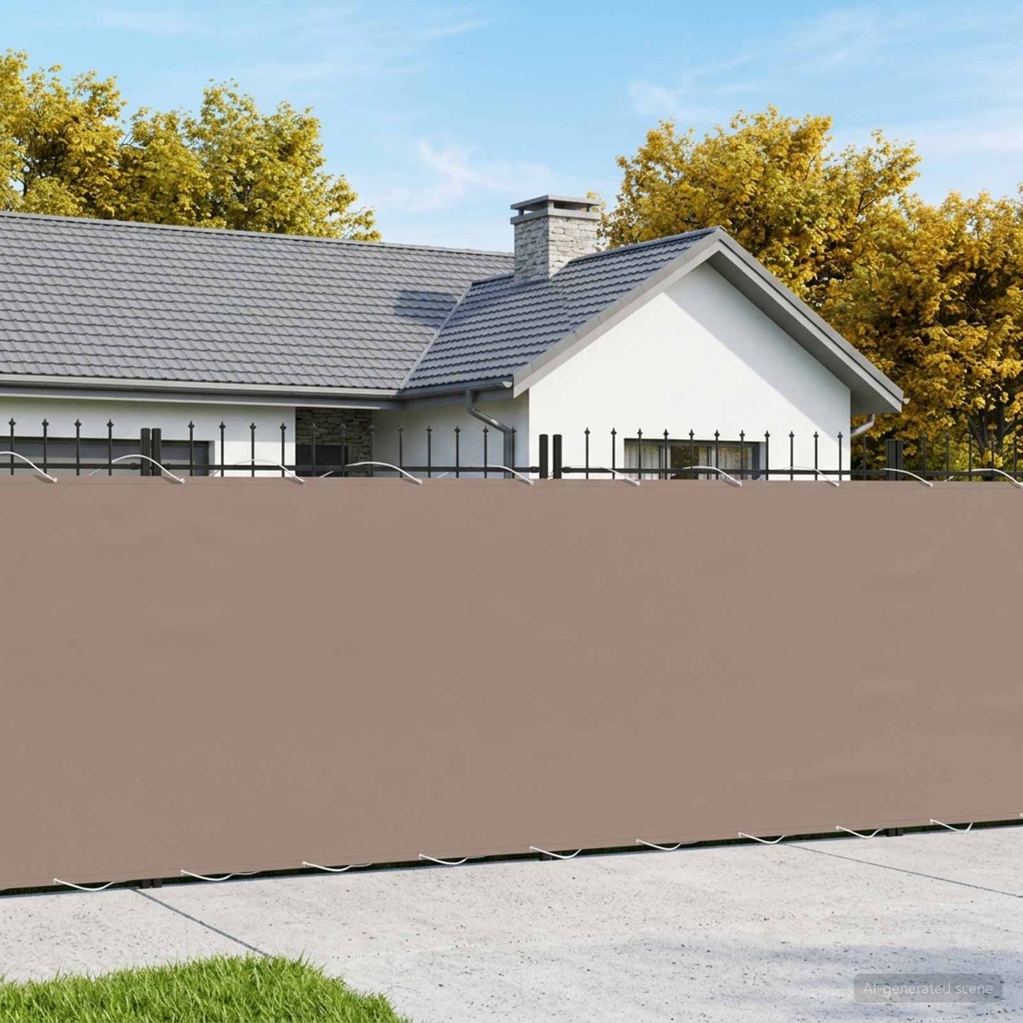 vidaXL Balcony Privacy Screen 1.8 x 25 m Fabric with PU Coated Taupe