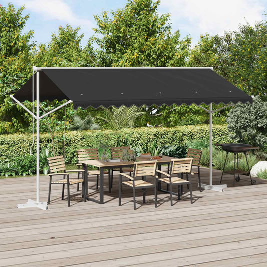 vidaXL Free Standing Awning 4 x 3 m Polyester Anthracite