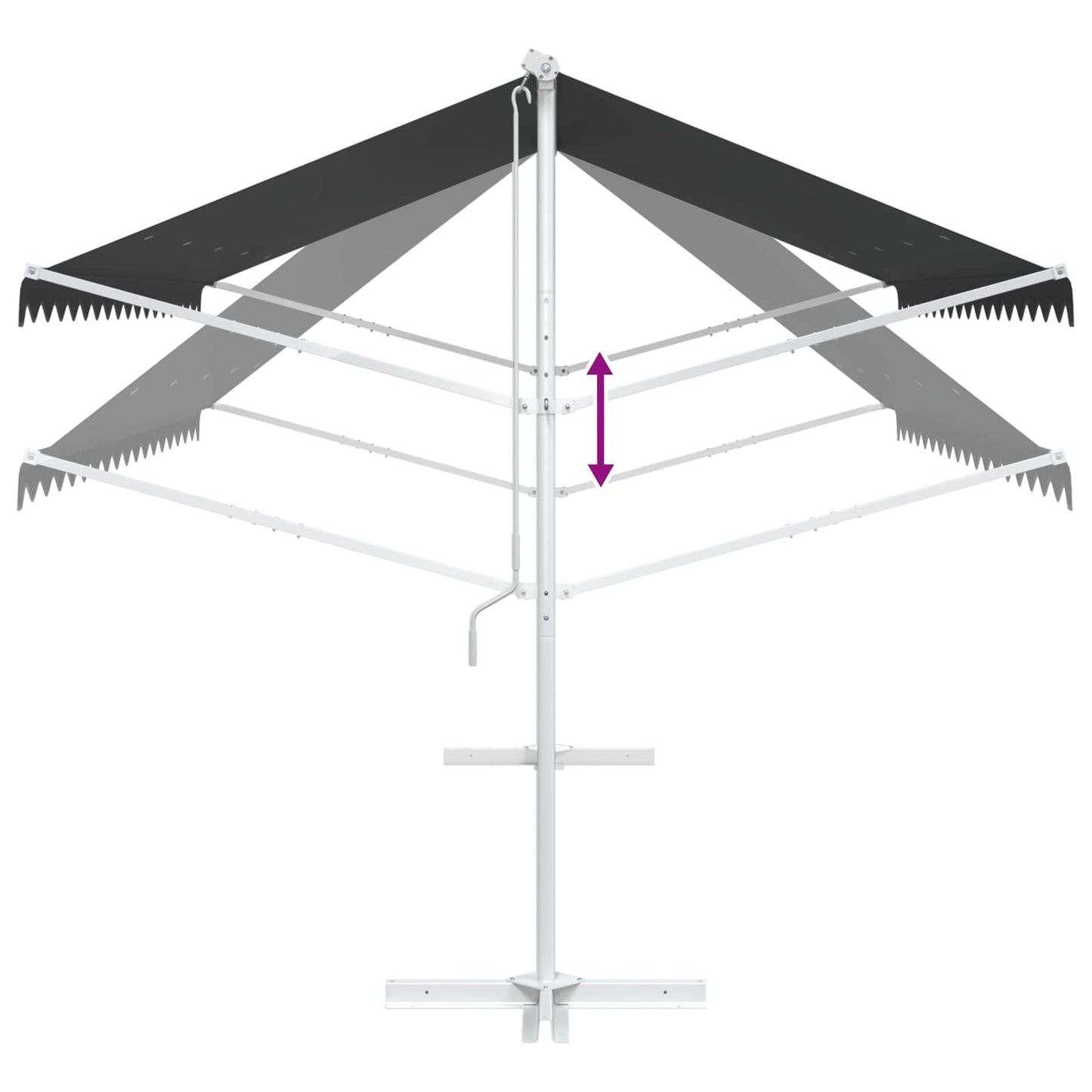 vidaXL Free Standing Awning 4 x 3 m Polyester Anthracite