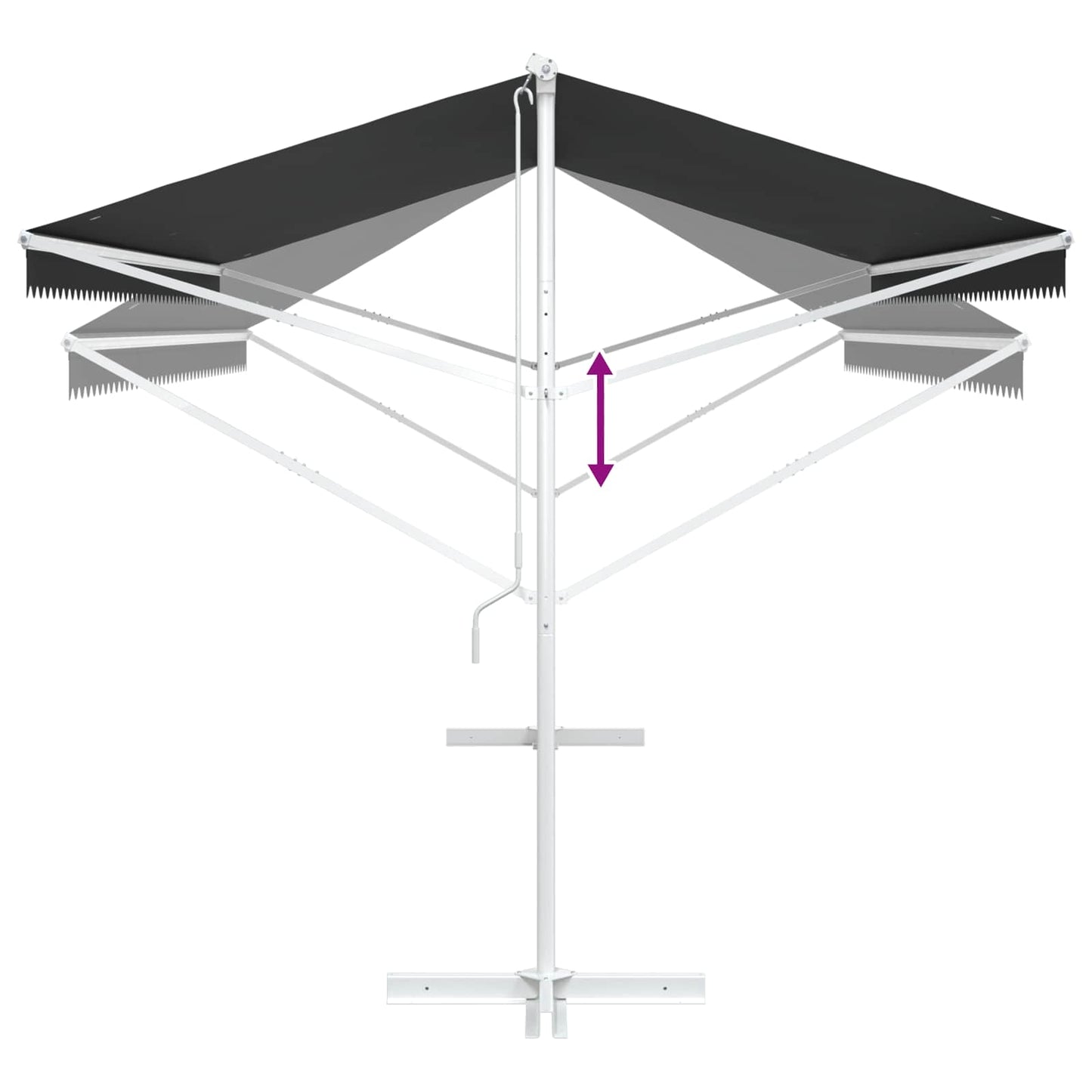 vidaXL Free Standing Awning Anthracite 5 x 3 m Polyester