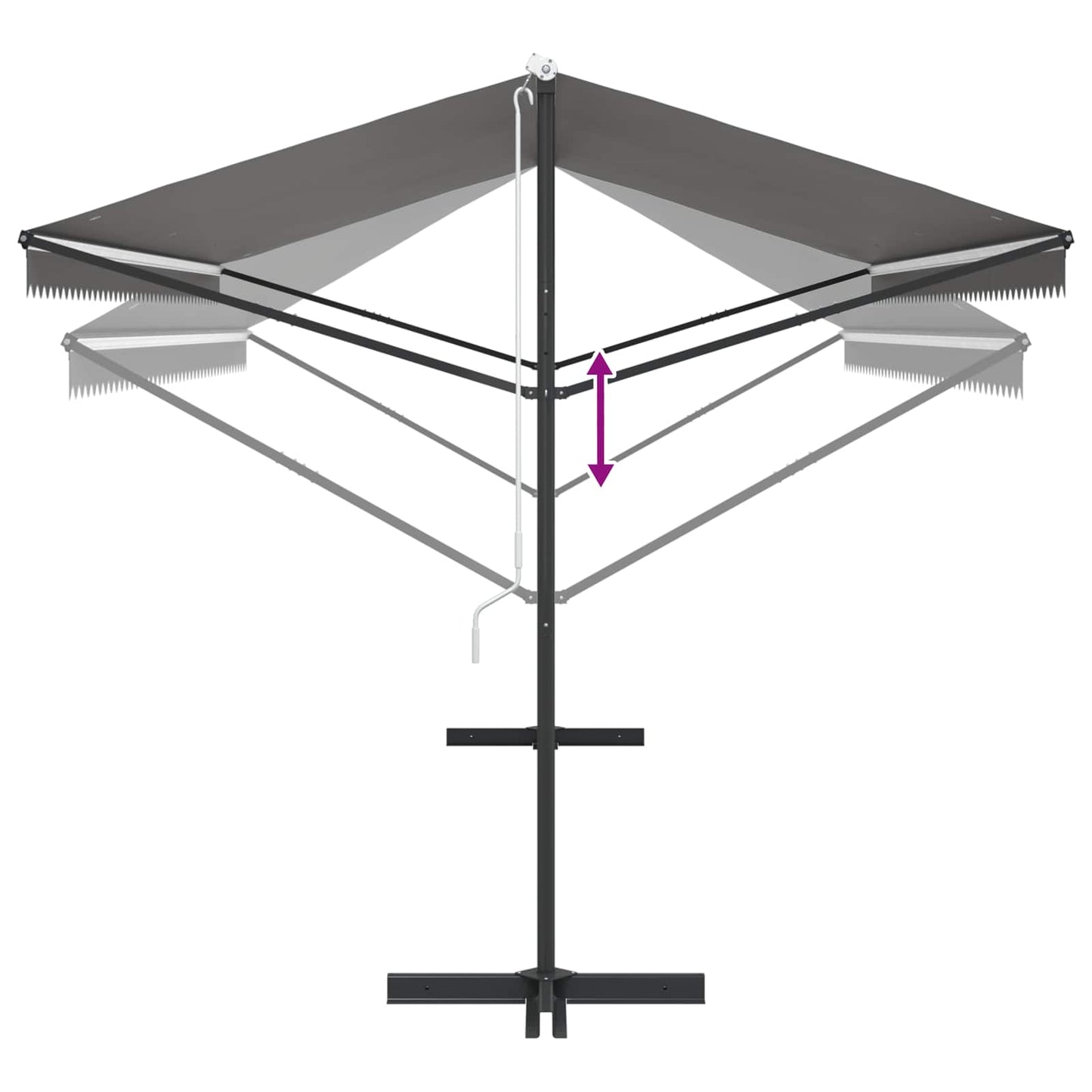 vidaXL Free Standing Awning Grey 5 x 3 m Polyester