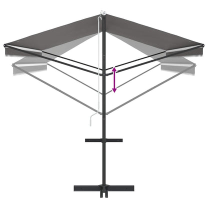 vidaXL Free Standing Awning Grey 5 x 3 m Polyester