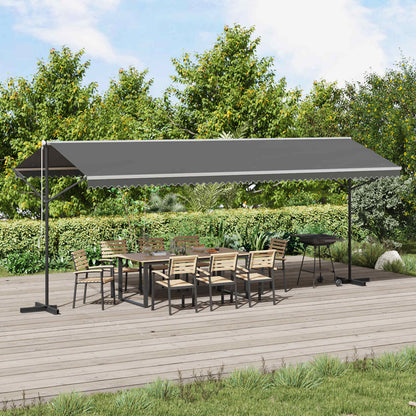 vidaXL Free Standing Awning Grey 6 x 3 m Polyester