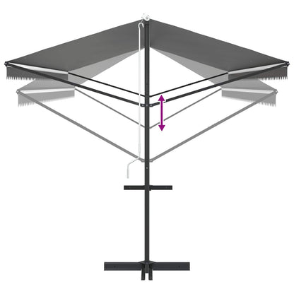 vidaXL Free Standing Awning Grey 6 x 3 m Polyester