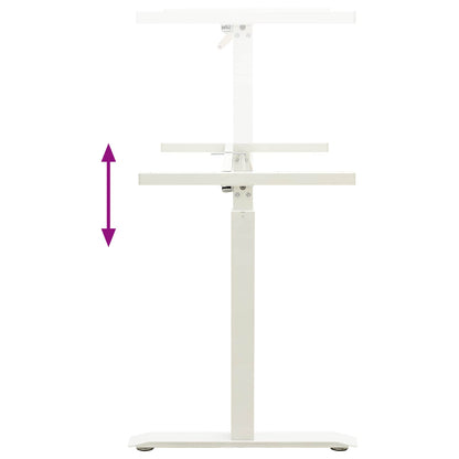 vidaXL Desk with Storage White and Natural 120 x 60 cm Solid Oak Wood