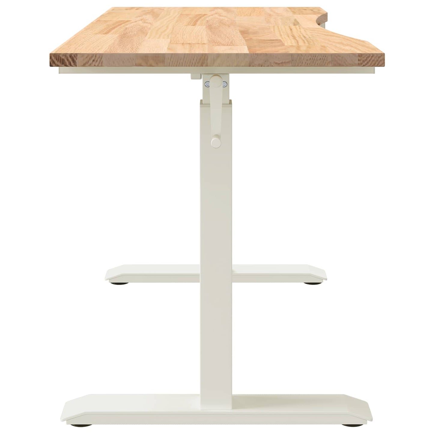 vidaXL Desk with Storage White and Natural 120 x 60 cm Solid Oak Wood
