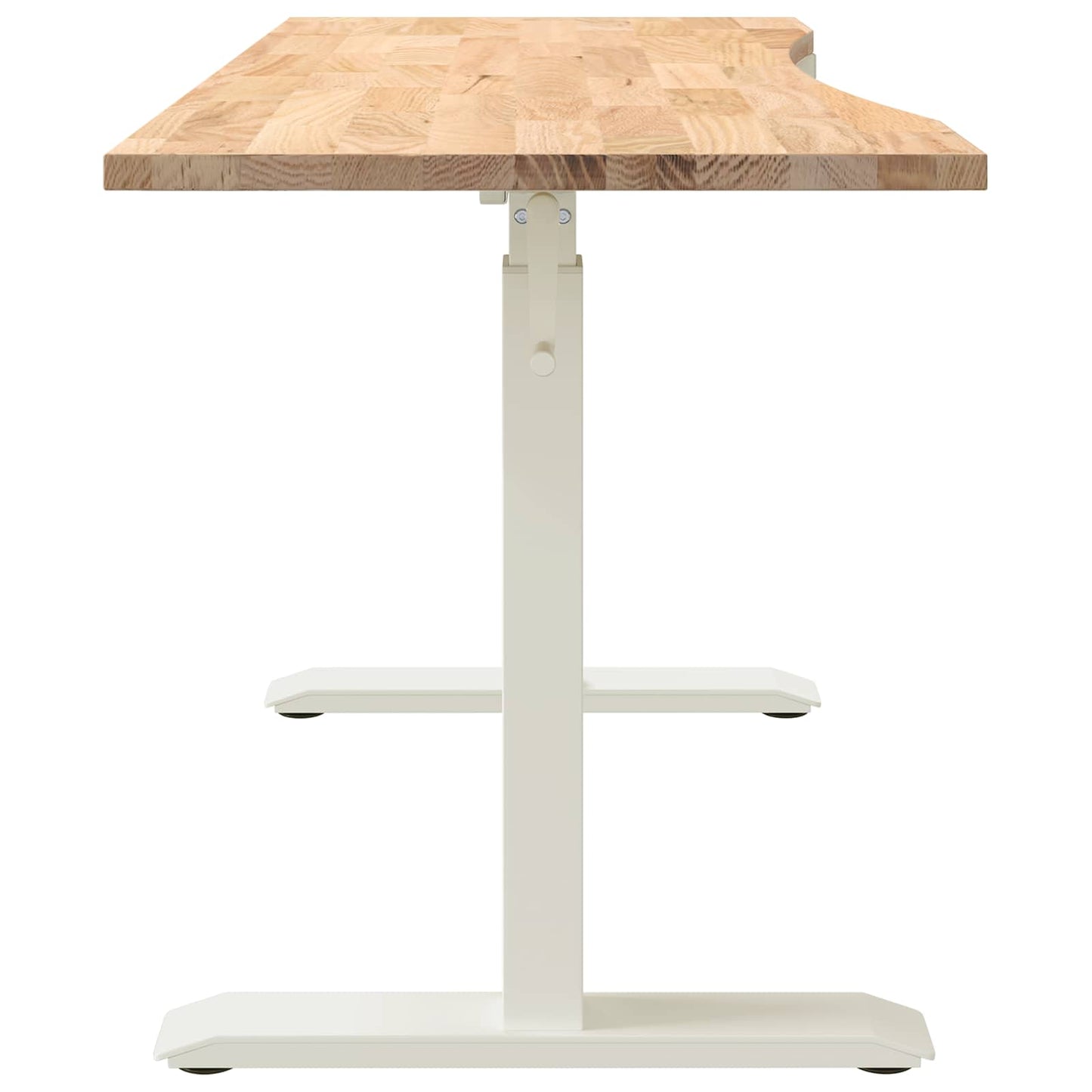 vidaXL Desk with Storage White and Natural 140 x 60 cm Solid Oak Wood