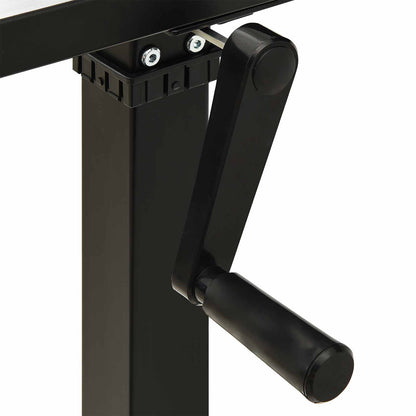 vidaXL Desk with Storage Black and Natural 120 x 60 cm Solid Oak Wood