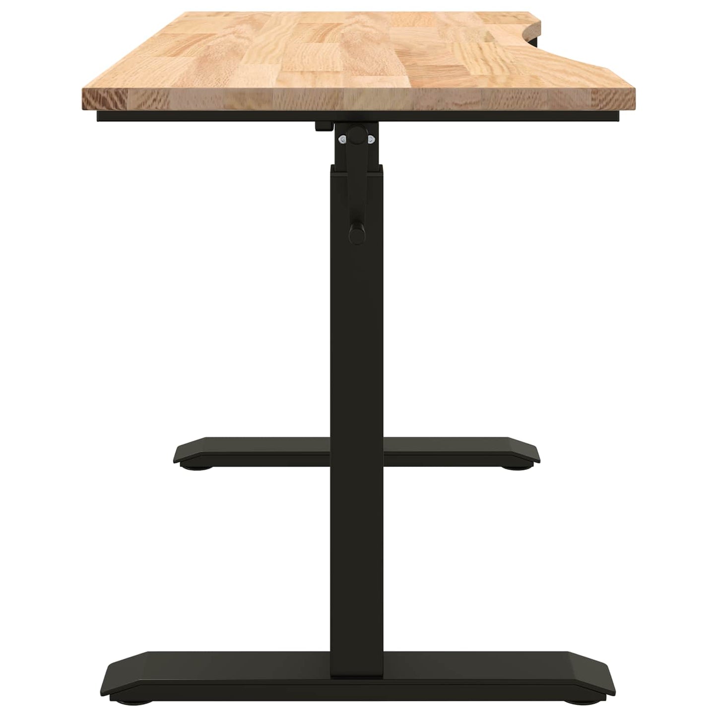 vidaXL Desk with Storage Black and Natural 120 x 60 cm Solid Oak Wood