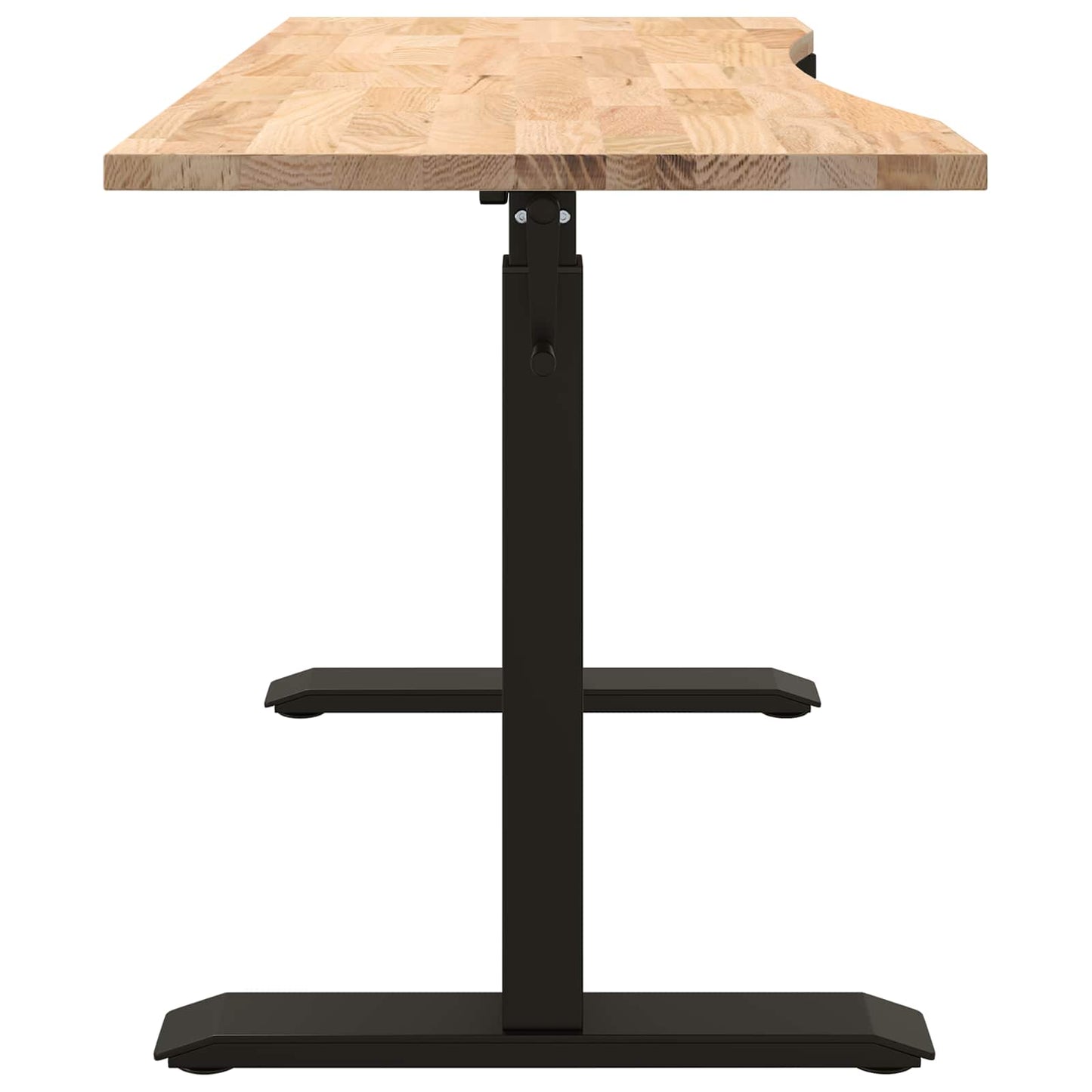 vidaXL Desk with Storage Black and Natural 140 x 60 cm Solid Oak Wood