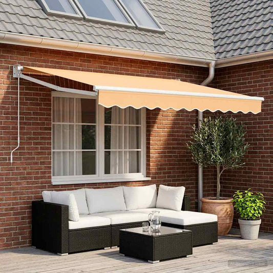 vidaXL Retractable Awning Sand 3.5 x 2 m 100% Polyester and Aluminium