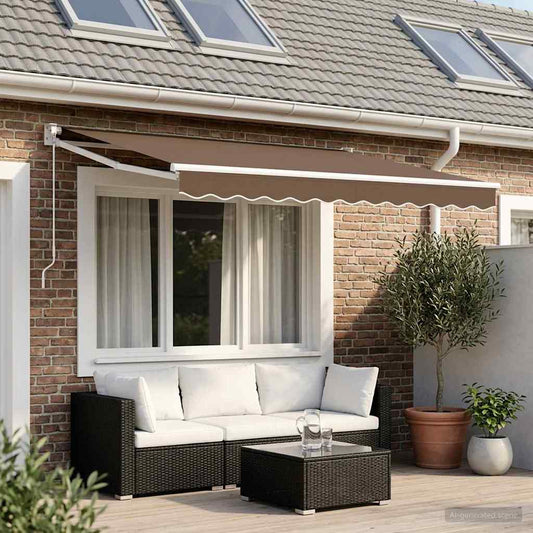 vidaXL Retractable Awning Taupe 3 x 2 m 100% Polyester and Aluminium