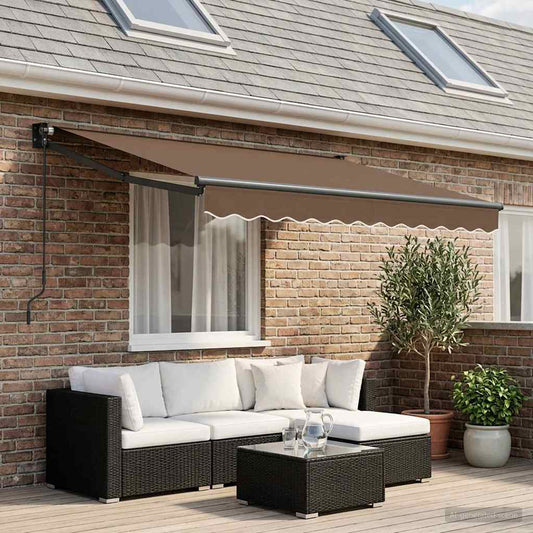 vidaXL Retractable Awning Taupe 3 x 2 m 100% Polyester and Aluminium