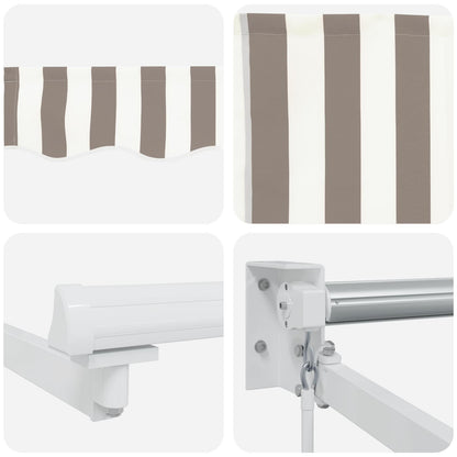 vidaXL Manual Retractable Awning with LEDs Light Grey and White