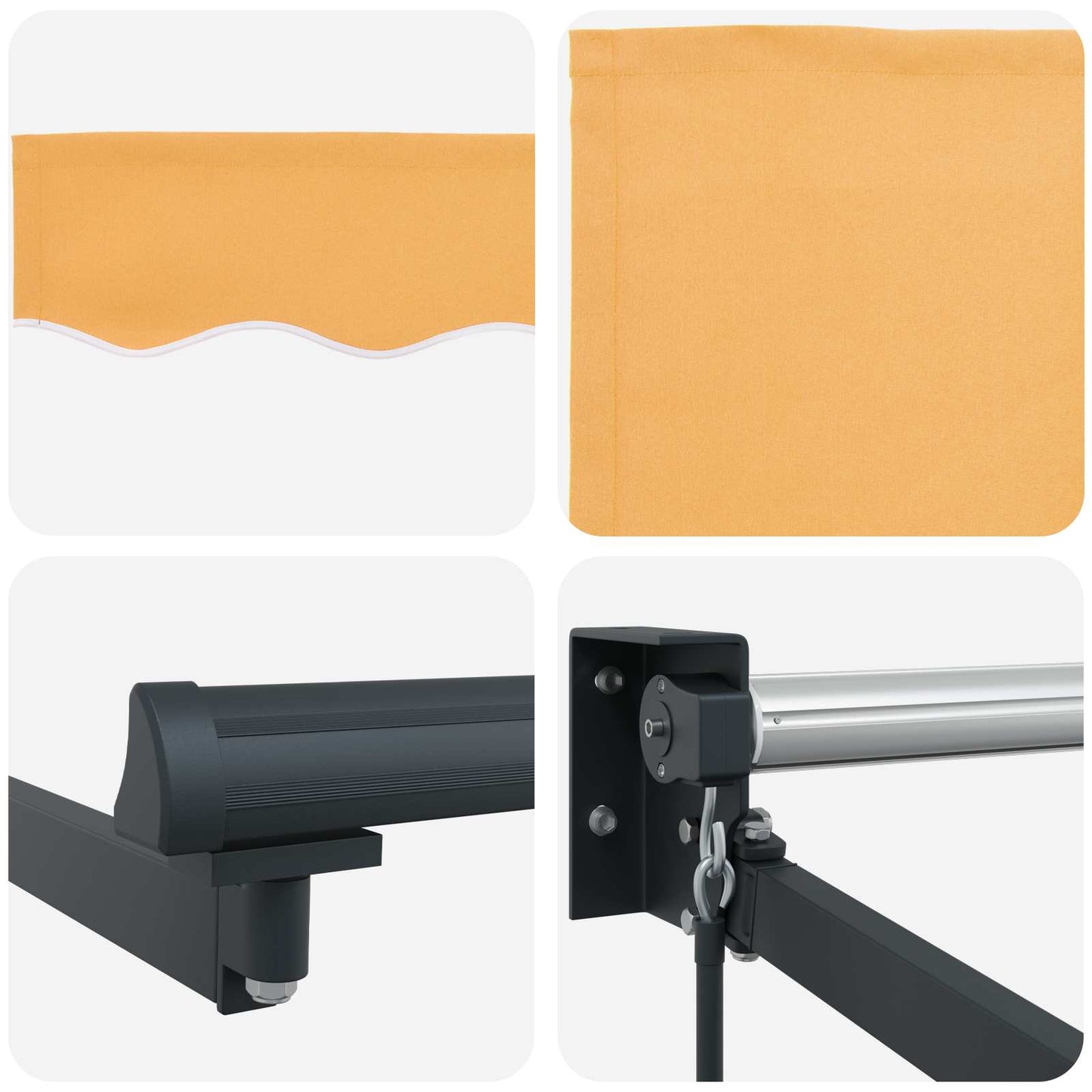 vidaXL Manual Retractable Awning with LEDs Sand