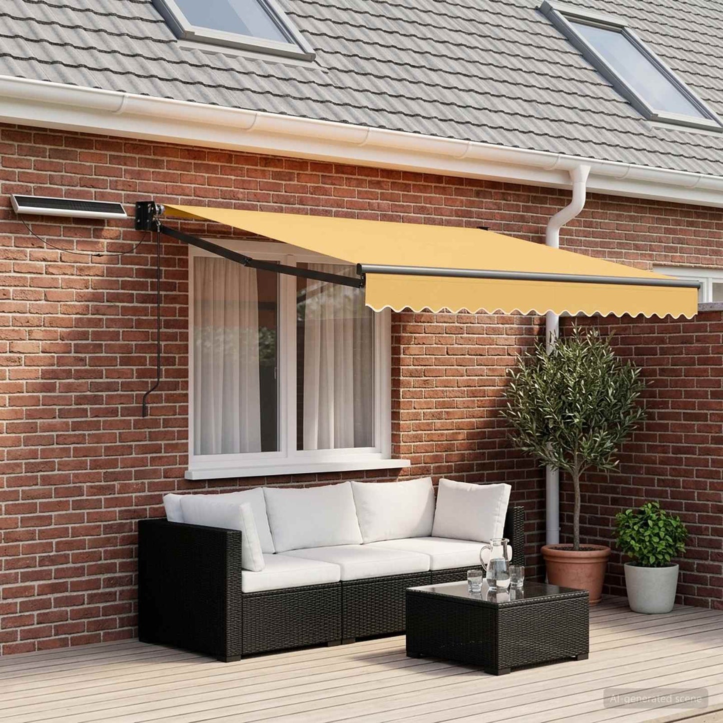 vidaXL Electric Retractable Awning Sand 2.5 x 2 m