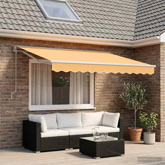 vidaXL Manual Retractable Awning Sand 3.5 x 2.5 m