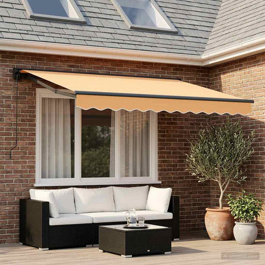 vidaXL Manual Retractable Awning Sand 3.5 x 2 m