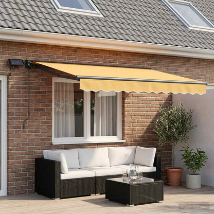 vidaXL Manual Awning Frame with LEDs Sand 2.5 x 2 m