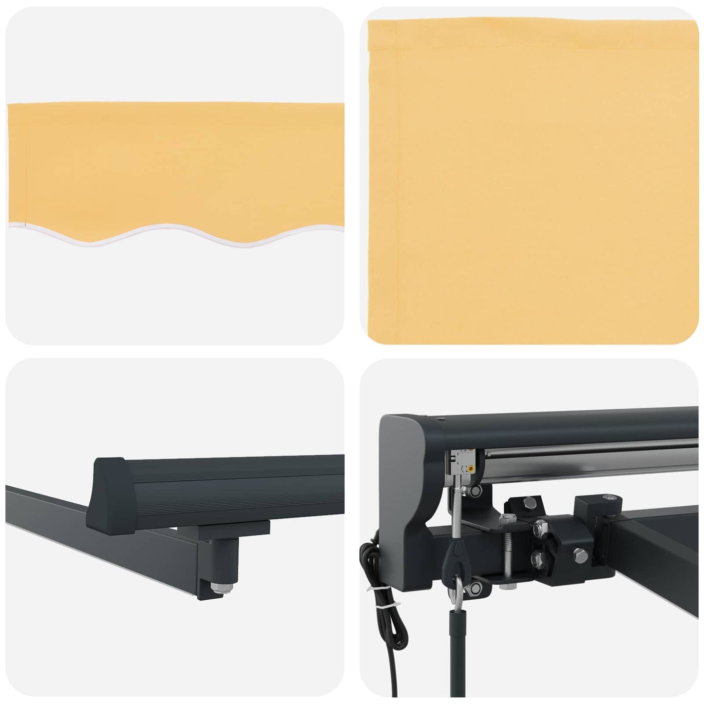 vidaXL Electric Retractable Awning Sand 2.5 x 2 m