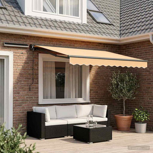 vidaXL Electric Retractable Awning Sand 3 x 2.5 m