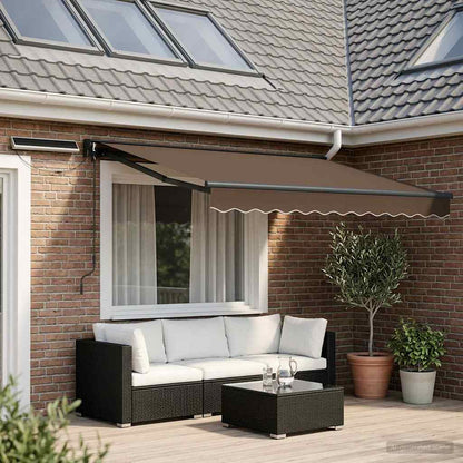 vidaXL Electric Retractable Awning Taupe 3 x 2.5 m