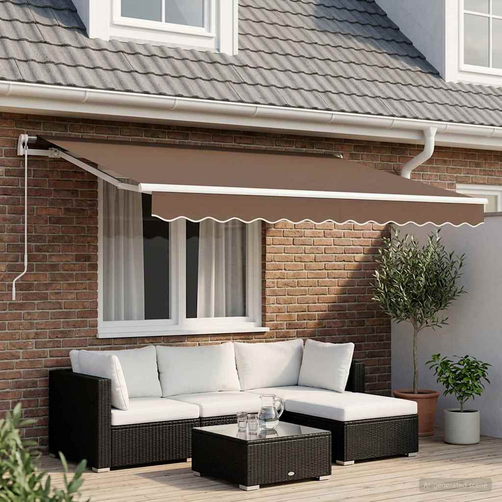 vidaXL Retractable Awning Taupe 3.5 x 2 m Fabric