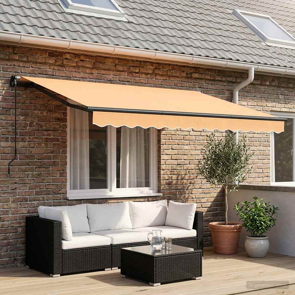 vidaXL Retractable Awning Sand 300 x 250 cm Polyester and Aluminium