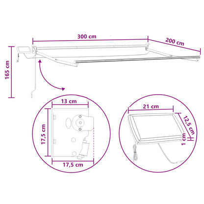 vidaXL Manual Retractable Awning with LEDs Sand