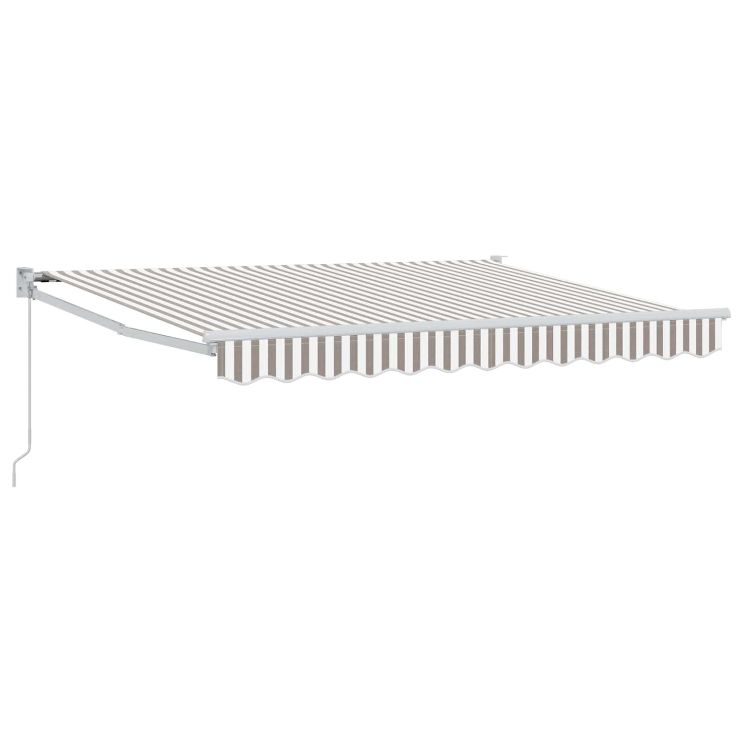 vidaXL Retractable Awning Light Grey and White 3.5 x 2 m