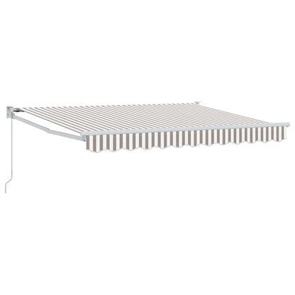 vidaXL Retractable Awning Light Grey and White 3.5 x 2 m