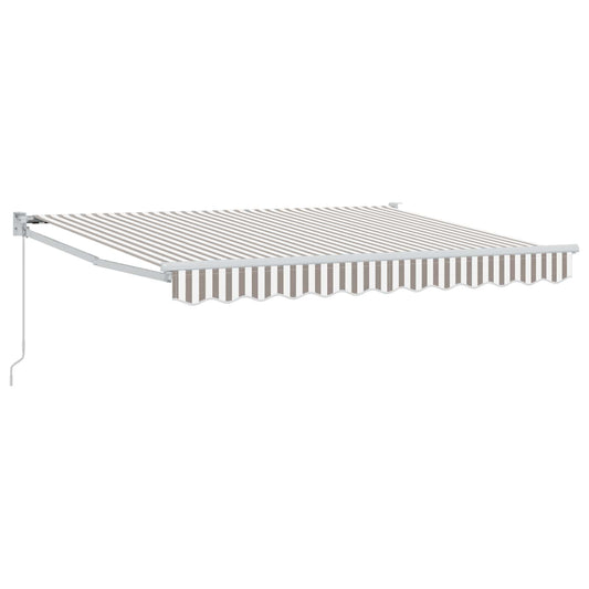 vidaXL Retractable Awning Light Grey and White 3.5 x 2 m