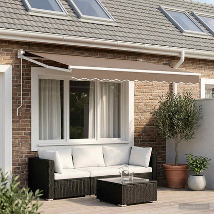 vidaXL Retractable Awning Taupe 3.5 x 2 m 100% Polyester and Aluminium