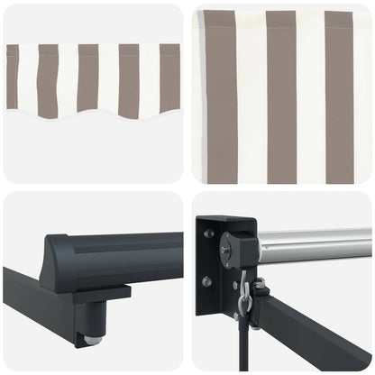 vidaXL Retractable Awning Light Grey and White 3.5 x 2 m