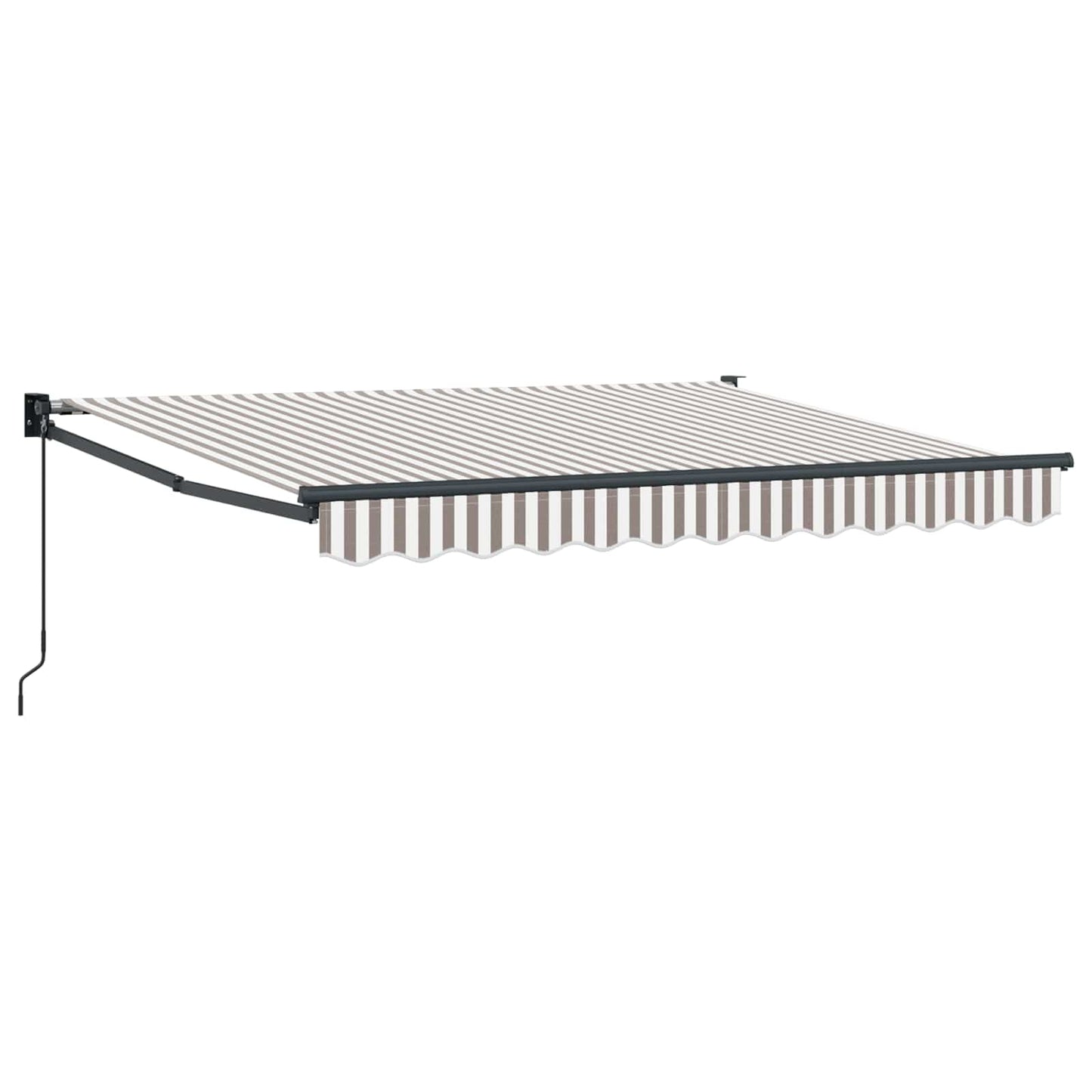 vidaXL Retractable Awning Light Grey and White 3.5 x 2 m