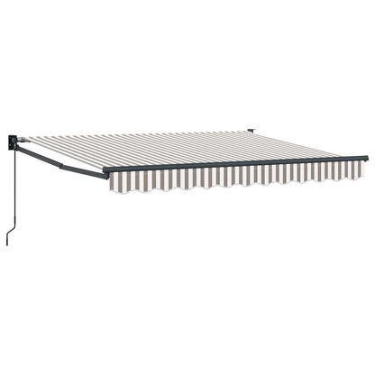 vidaXL Retractable Awning Light Grey and White 3.5 x 2 m