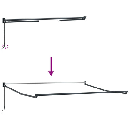vidaXL Retractable Awning Light Grey and White 3.5 x 2 m