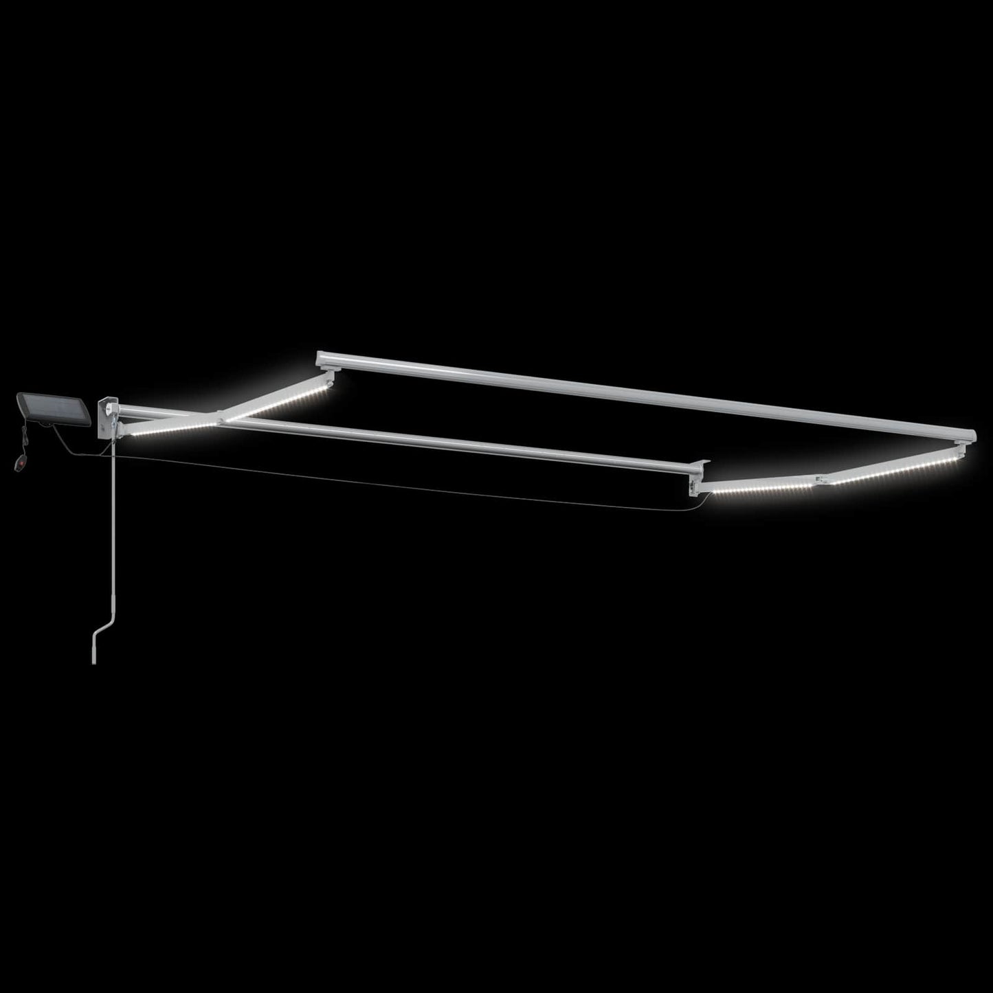 vidaXL Manual Retractable Awning with LEDs Taupe