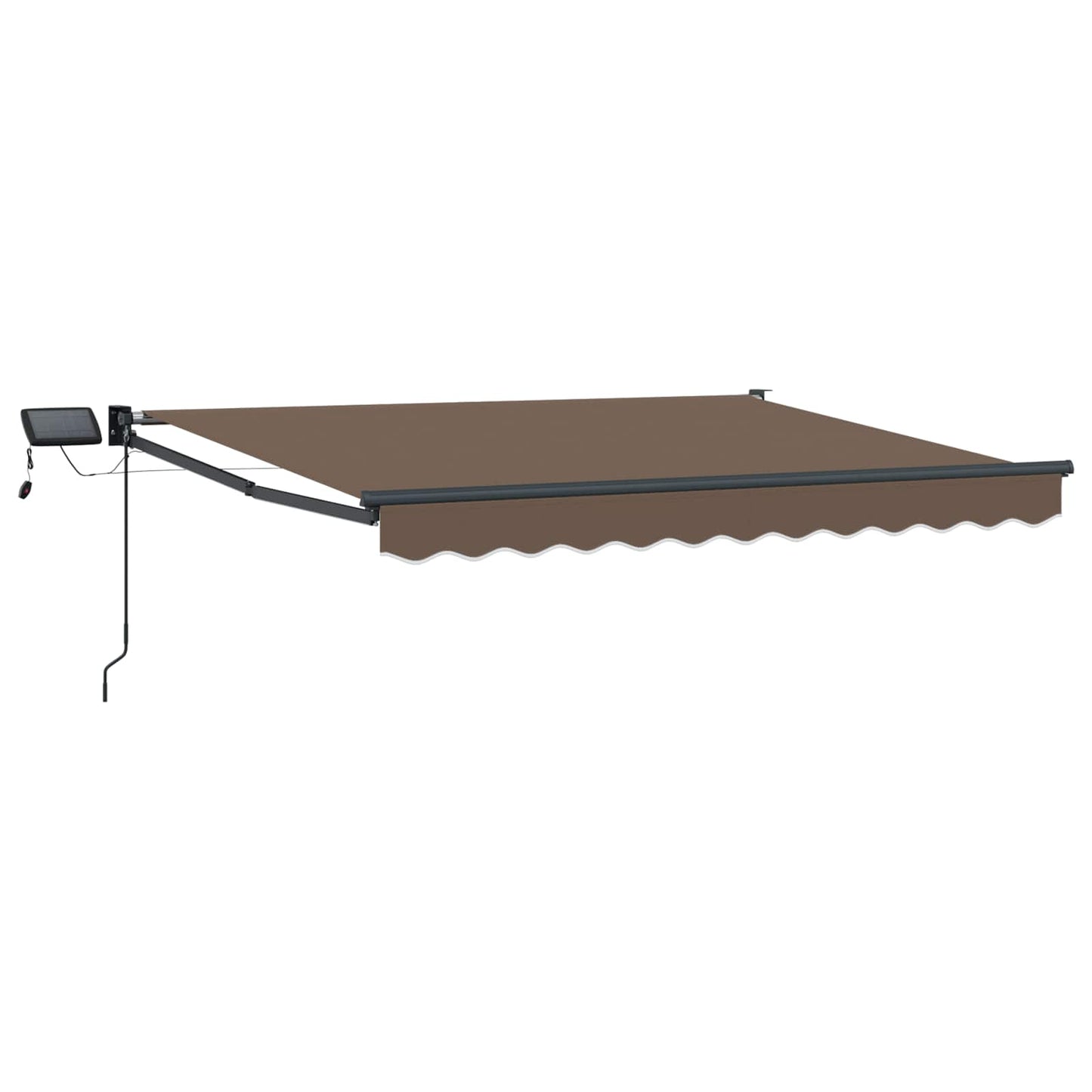 vidaXL Manual Retractable Awning with LEDs Taupe