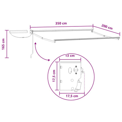vidaXL Electric Retractable Awning Taupe 3.5 x 2 m