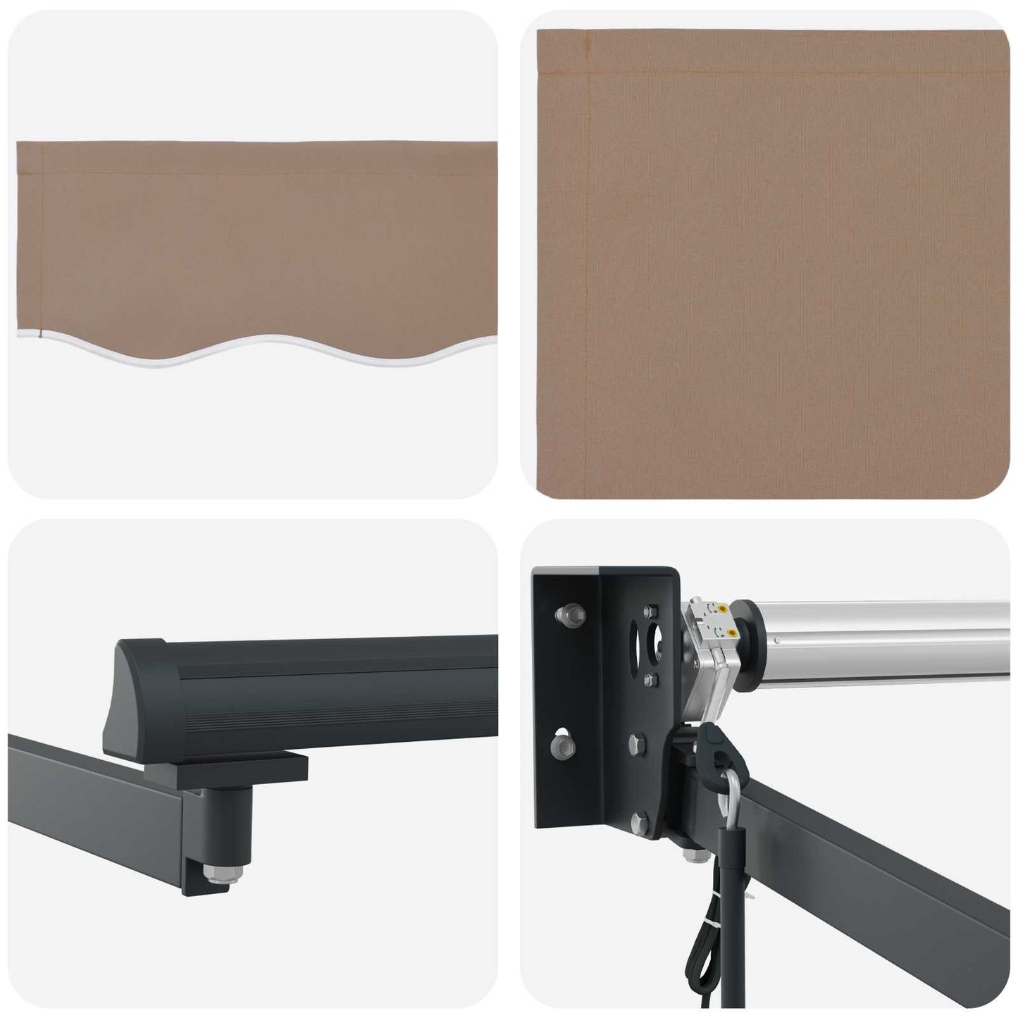 vidaXL Electric Retractable Awning Taupe 3.5 x 2 m